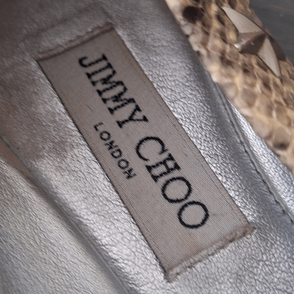 Jimmy Choo Python Flats With Silver Star Grommets… - image 5